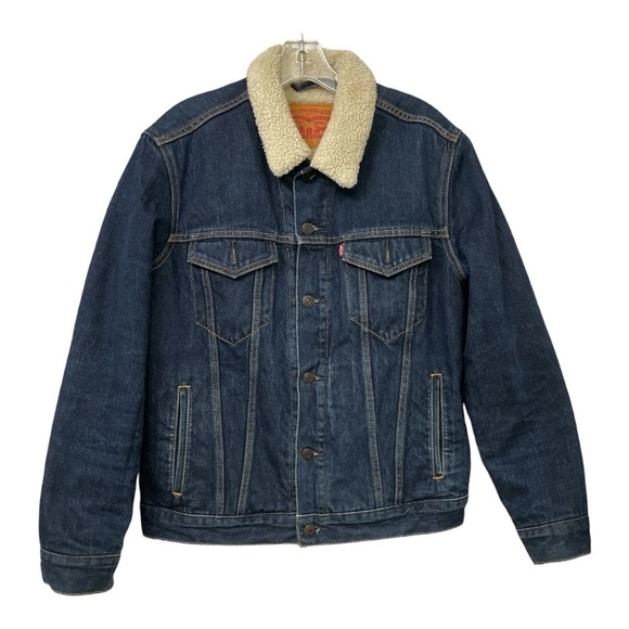 Levis Sherpa Lined Dark Wash Womens
Denim Jacket Size Medium - Picture 1 of 15